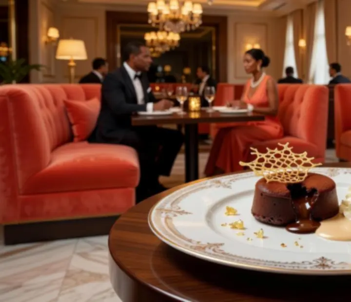 Fini deserti posluženi u modernom casino restoranu