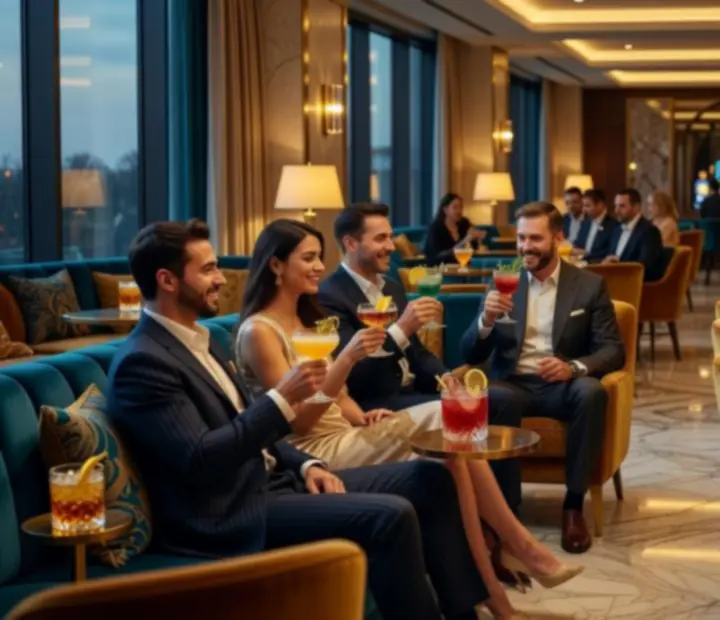 Lounge bar s koktelima u casino restoranu